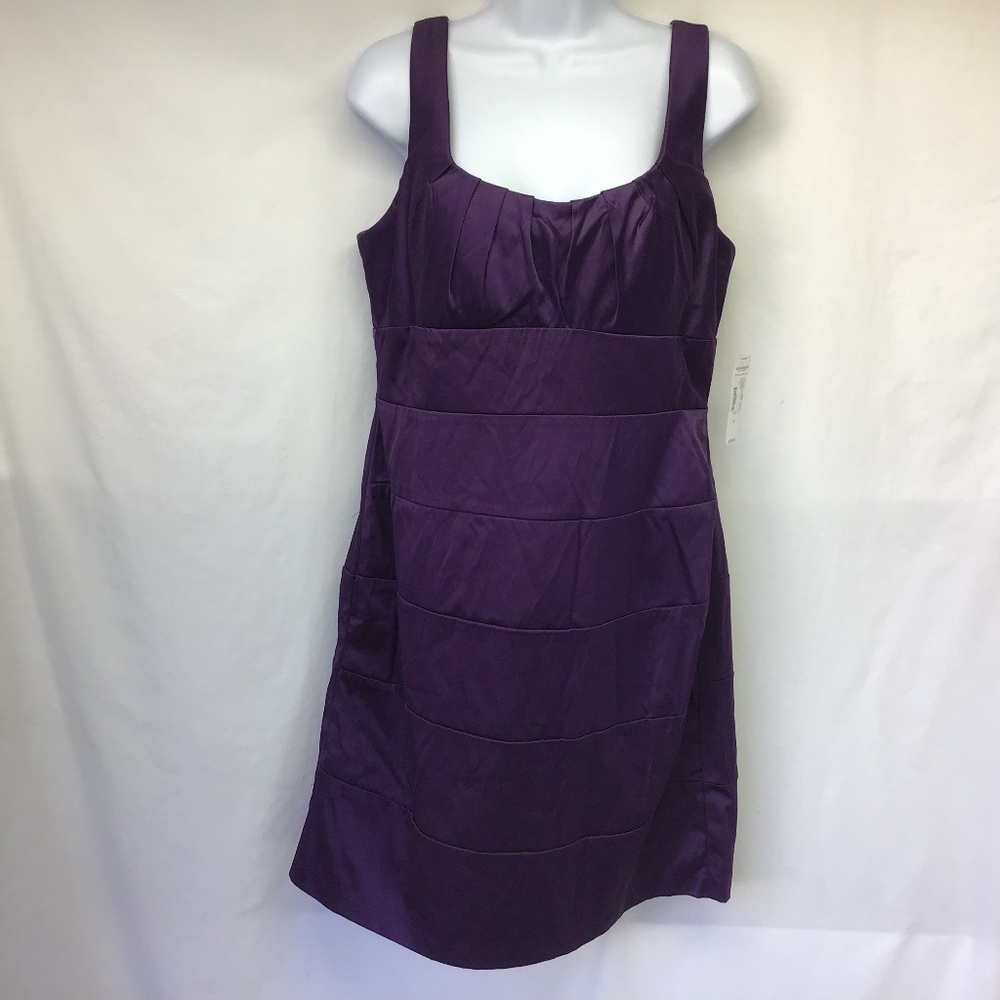 Bisou Bisou Dress Purple Empire Waist NWT 12